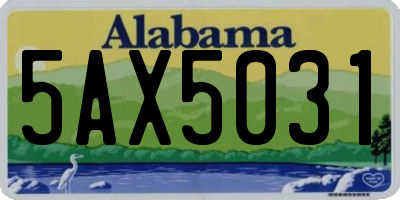 AL license plate 5AX5031