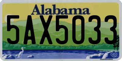 AL license plate 5AX5033