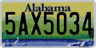 AL license plate 5AX5034