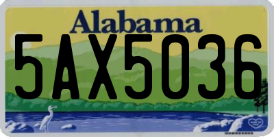 AL license plate 5AX5036