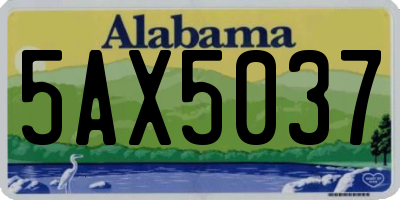 AL license plate 5AX5037