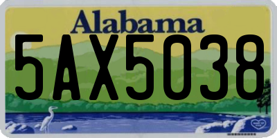 AL license plate 5AX5038
