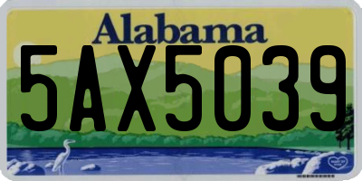 AL license plate 5AX5039