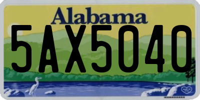 AL license plate 5AX5040