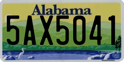 AL license plate 5AX5041