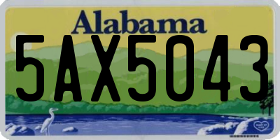 AL license plate 5AX5043
