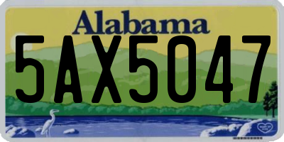 AL license plate 5AX5047