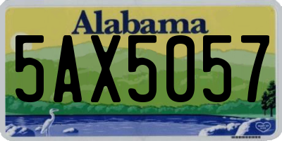 AL license plate 5AX5057