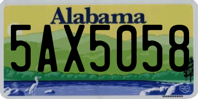 AL license plate 5AX5058