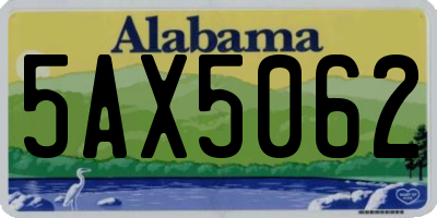 AL license plate 5AX5062