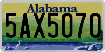 AL license plate 5AX5070