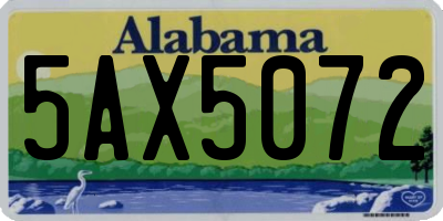 AL license plate 5AX5072