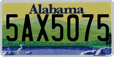 AL license plate 5AX5075