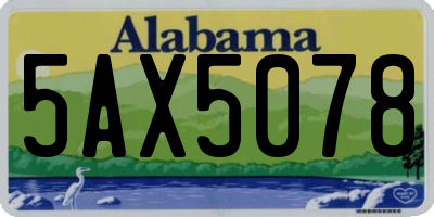 AL license plate 5AX5078