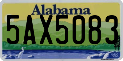 AL license plate 5AX5083