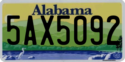 AL license plate 5AX5092