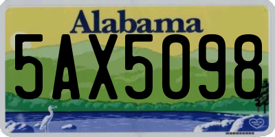 AL license plate 5AX5098