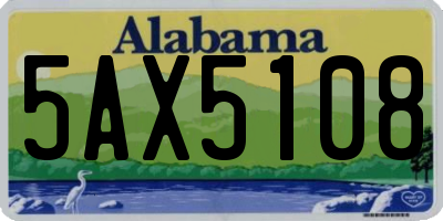 AL license plate 5AX5108