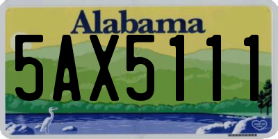 AL license plate 5AX5111