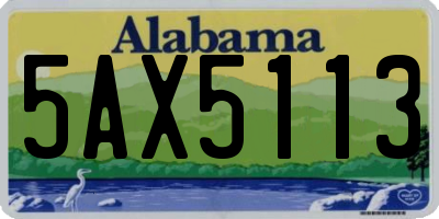 AL license plate 5AX5113