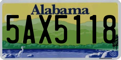 AL license plate 5AX5118