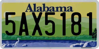 AL license plate 5AX5181