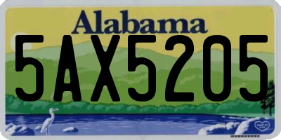 AL license plate 5AX5205