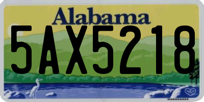 AL license plate 5AX5218