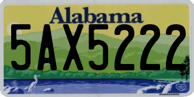 AL license plate 5AX5222