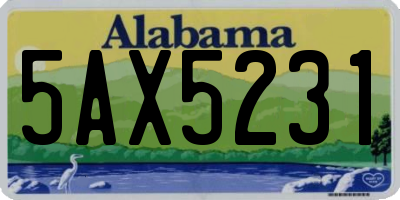 AL license plate 5AX5231