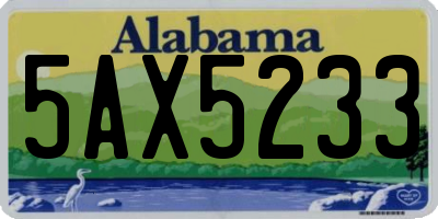 AL license plate 5AX5233
