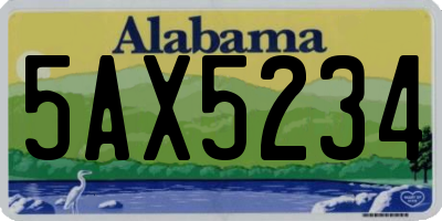 AL license plate 5AX5234