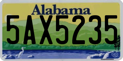AL license plate 5AX5235