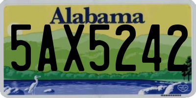 AL license plate 5AX5242