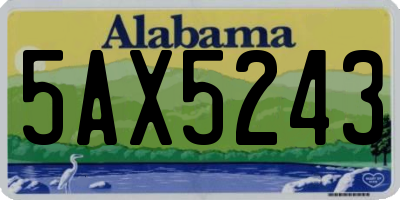 AL license plate 5AX5243