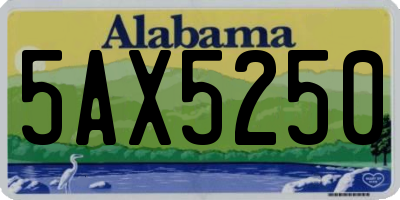 AL license plate 5AX5250
