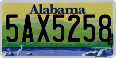 AL license plate 5AX5258