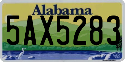 AL license plate 5AX5283