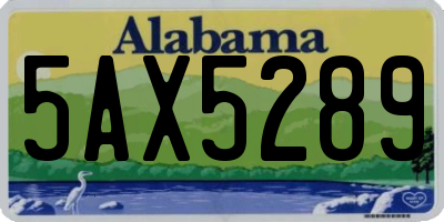 AL license plate 5AX5289