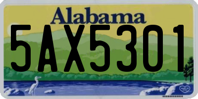AL license plate 5AX5301