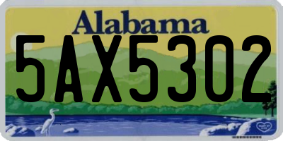 AL license plate 5AX5302