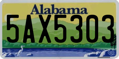 AL license plate 5AX5303