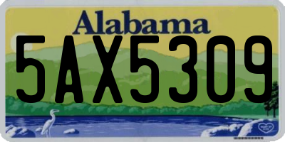 AL license plate 5AX5309