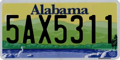 AL license plate 5AX5311