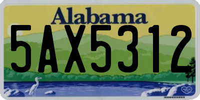 AL license plate 5AX5312