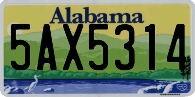 AL license plate 5AX5314