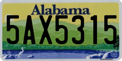 AL license plate 5AX5315