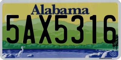 AL license plate 5AX5316