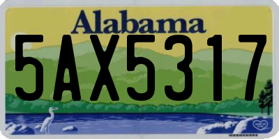 AL license plate 5AX5317