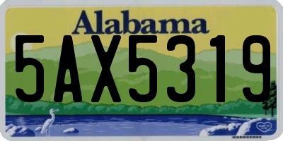 AL license plate 5AX5319